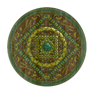 Taurus Mandala Planche à découper en verre