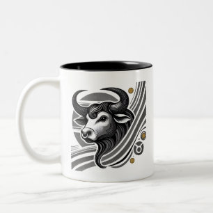 Taurus noir et blanc Zodiac Mug
