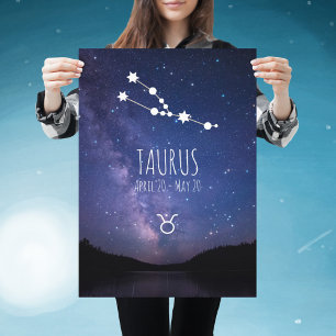 Taurus Poster personnalisé Zodiac Constellation