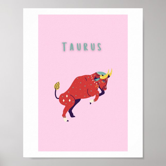 Taurus rose, zodiaque, impression signe du zodiaqu (Devant)