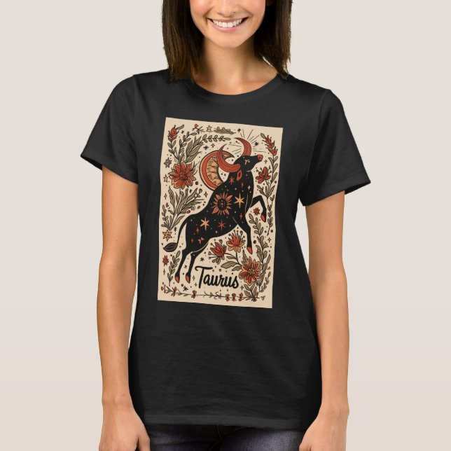 Taurus - T-shirt Celestial Zodiac Art (Devant)