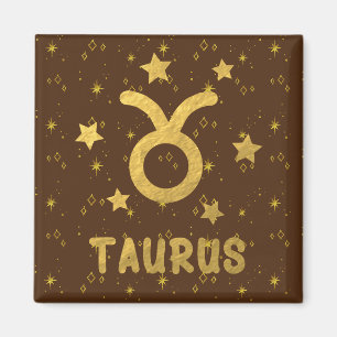 Taurus Zodiac Earthy Magnet Brown