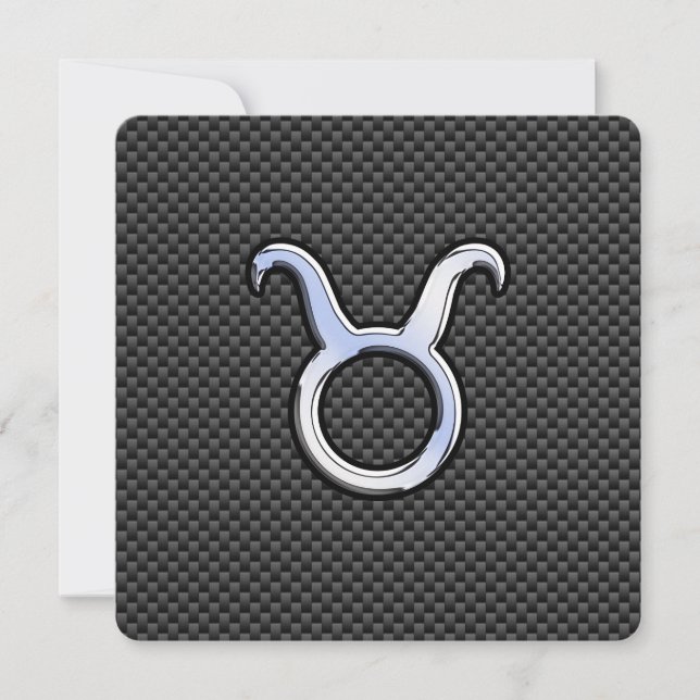 Taurus Zodiac Sign on Charcoal Carbon Fiber Print (Devant)