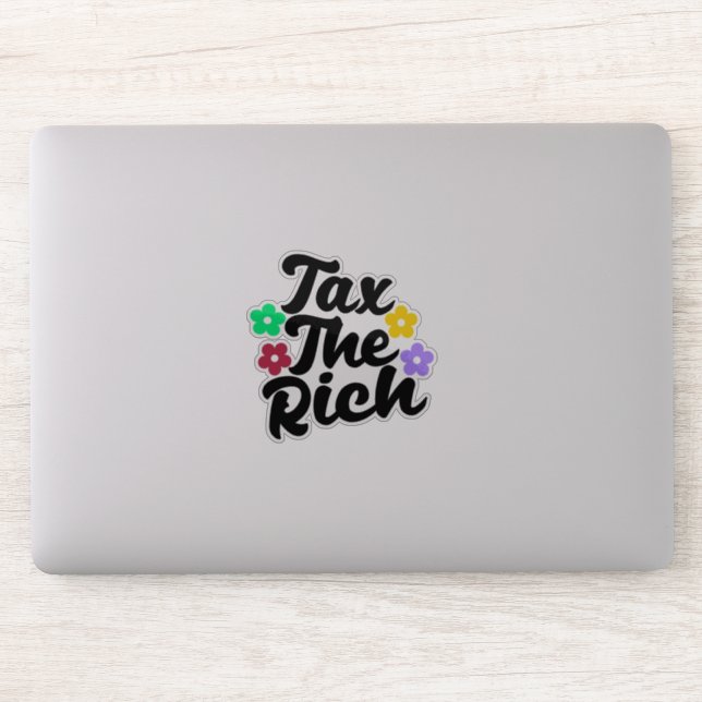 Taxes Les Riches - Sticker Anti-Capitaliste (Ordinateur)