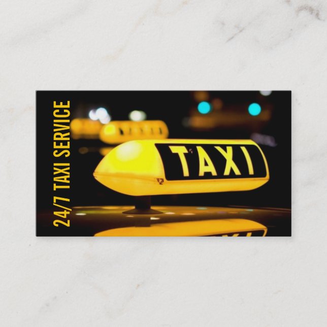 Taxi, taxi, chauffeur, Carte de visite de transpor (Devant)
