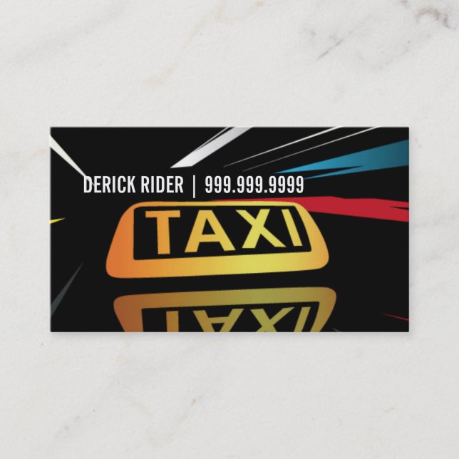 Taxi, taxi, chauffeur, Carte de visite de transpor (Devant)