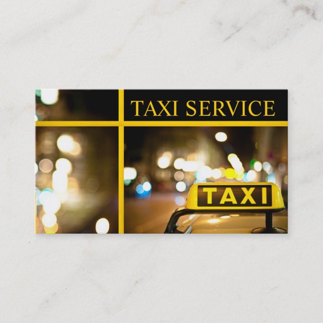 Taxi, taxi, chauffeur, Carte de visite de transpor (Devant)