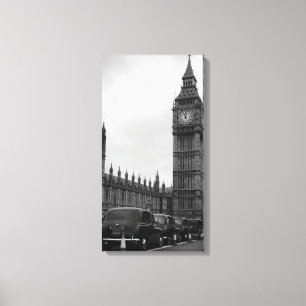 Taxis d'en de Big Ben dans la toile noire et