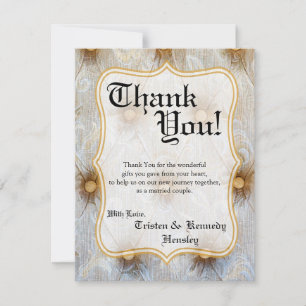 Tay en tissu de Carte de remerciements Vintage à p