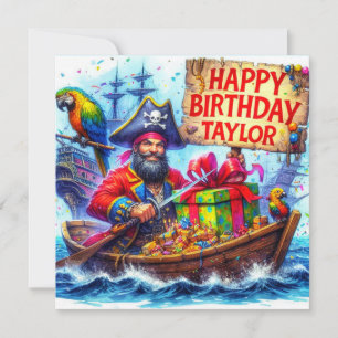 TAYLOR ~ Carte d'anniversaire ~ Pirate amical ~