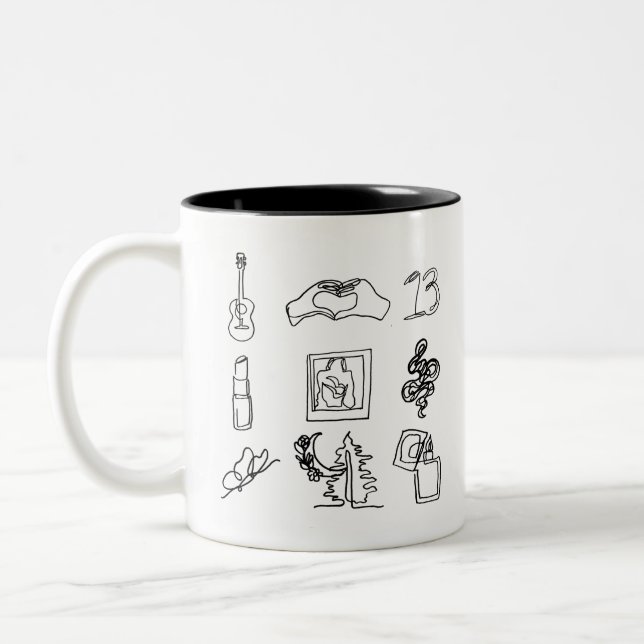 Taylor Eras Album Inspiré Line Dessin Mug (Gauche)