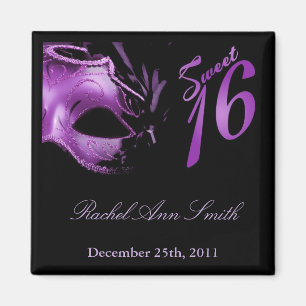 {TBA} 2"x2" Sweet 16 Purple Lilac Favor Magnet