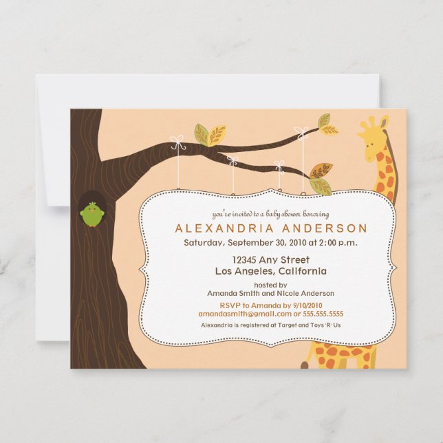 {TBA} Adorable Baby Tree Baby shower Invitation :  (Devant)