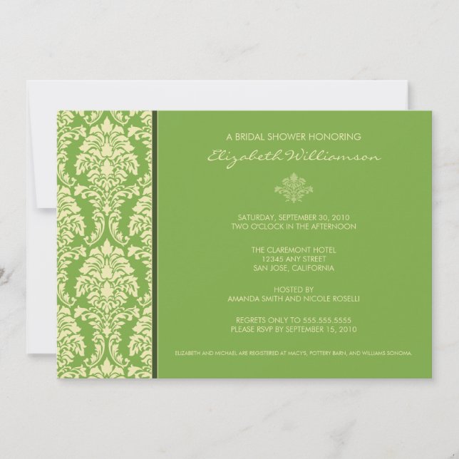{TBA} Classic Baroque Fête de l'mariée Invitation  (Devant)
