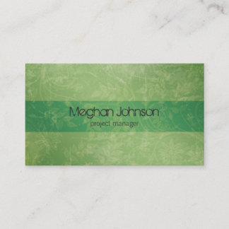{TBA} Grunge Floral Green Trendy Carte de visite