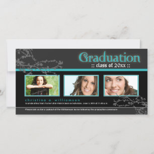 {TBA} Mystic Goth Graduation Faire-part (aqua)