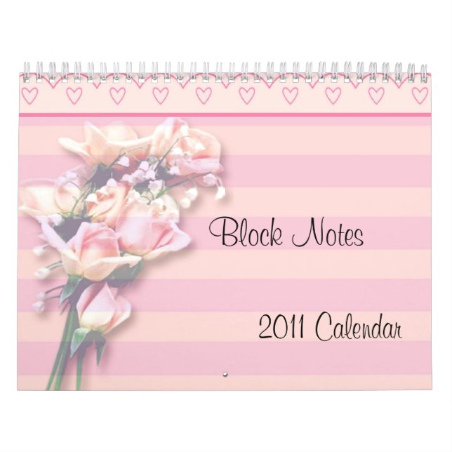 -TBA- Notes de blocs Roses Calendrier 2011 (Protection)