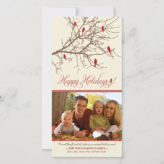 {TBA} Oiseaux d'hiver Joyeux Carte photo de vacanc