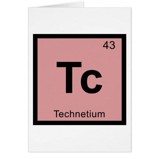 Tc - Symbole de tableau périodique de la chimie du (Devant)