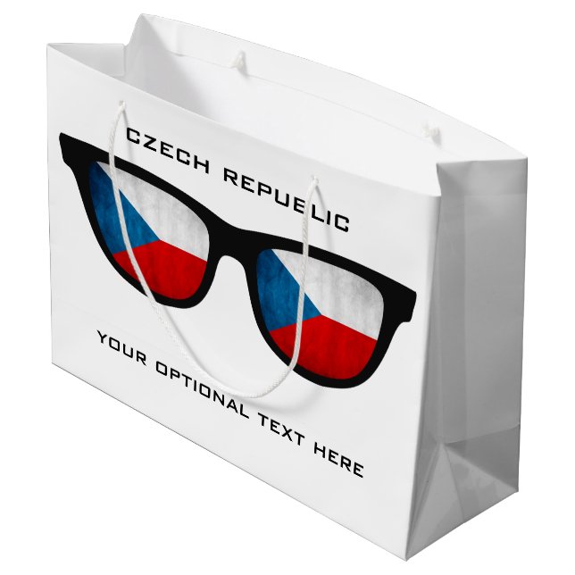 Tchèque Couleurs personnalisées texte et sac cadea (Dos Angle)