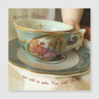 Tea avec poupées Carte magnétique