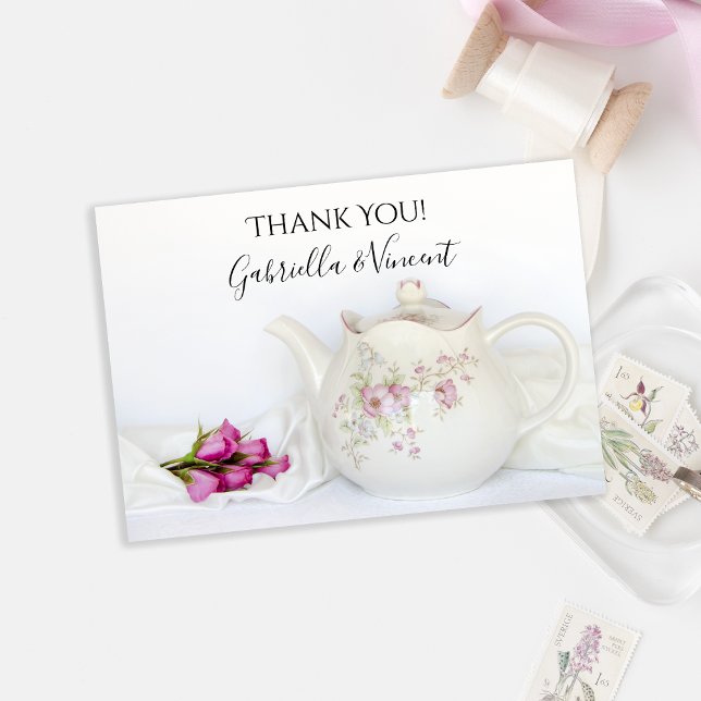 Tea avec rose Roses Mariage Merci Note (Créateur téléchargé)