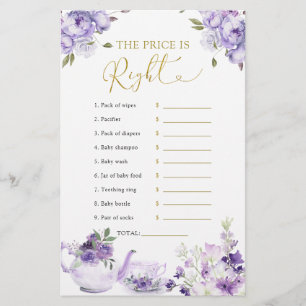 Tea Baby shower Floral Violet Le prix est correct