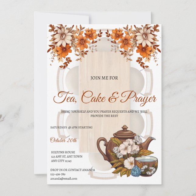Tea, Cake & Prayer Fellowship Invitation (Devant)