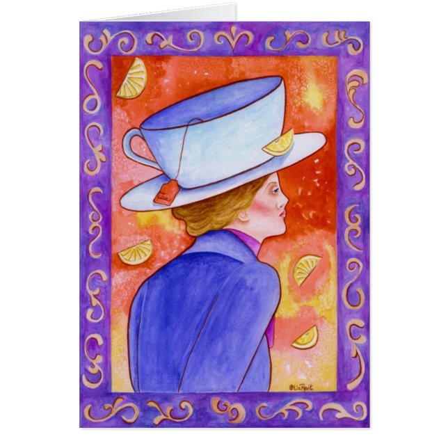 Tea Lady avec Lemons Note Card (Devant)