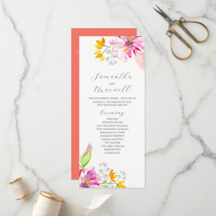 Tea Length Wedding Programme Modèles Floral