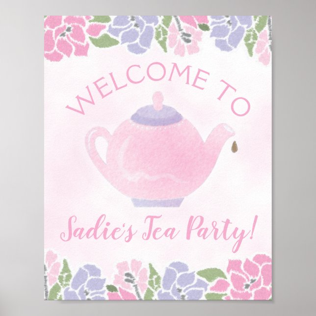 Tea Party Anniversaire Affiche de bienvenue (Devant)