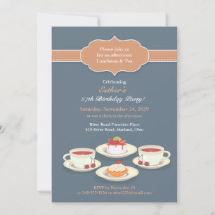 Tea Party Anniversaire Appartement Invitation
