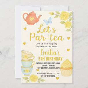 Tea Party Anniversaire Invitation