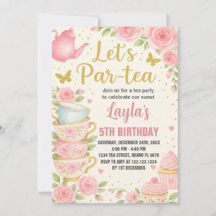 Tea Party Anniversaire Invitation