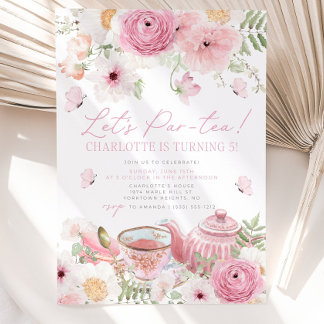 Tea Party Anniversaire Invitation Par tea Annivers
