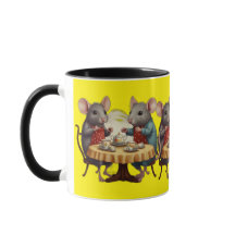 Tea Party avec souris illustrée sur Mug