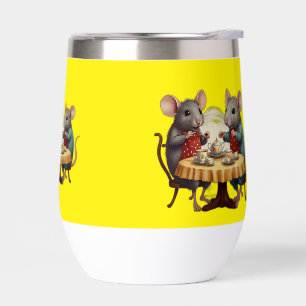 Tea Party avec souris illustrée sur Mug