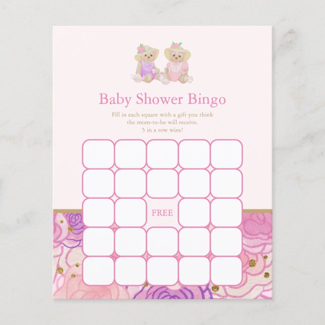 Tea Party Baby shower Bingo Jeu (Devant)