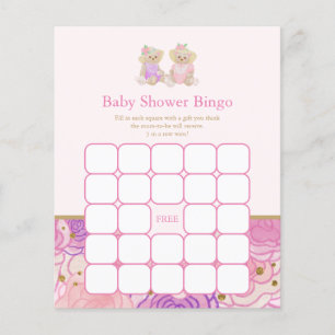 Tea Party Baby shower Bingo Jeu