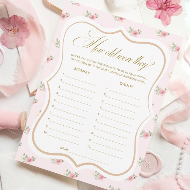 Tea Party Baby shower devine la carte de jeu Age (Créateur téléchargé)