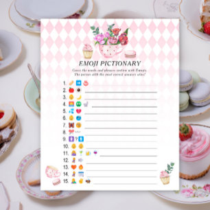 Tea party baby shower Emoji jeu pictionnaire