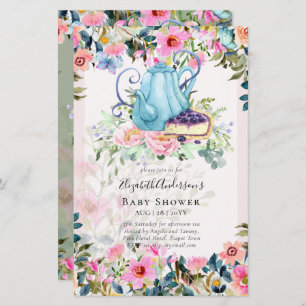 Tea Party Baby Shower Invitations