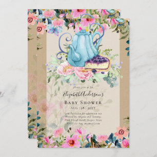 Tea Party Baby Shower Invitations
