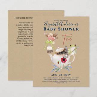 Tea Party Baby Shower Invitations Cute Tea Pot
