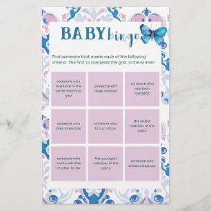 Tea party Baby shower Jeu Ice Breaker Bingo