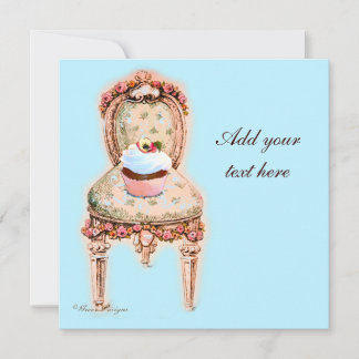 Tea Party Cupcake Invitations de design victorien