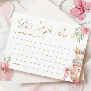 Tea Party Fête des mariées Date Nuit Idées Carte