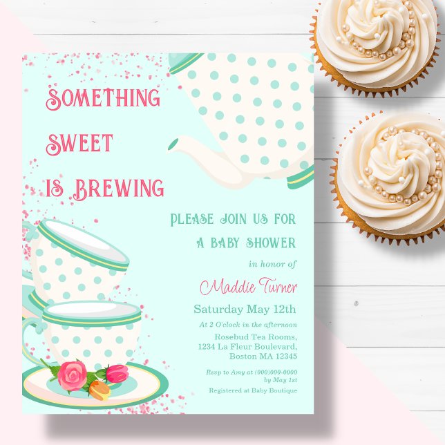 Tea Party | Invitation Baby shower (Créateur téléchargé)