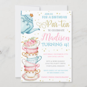 Tea Party Invitation Tea Party Anniversaire Invita