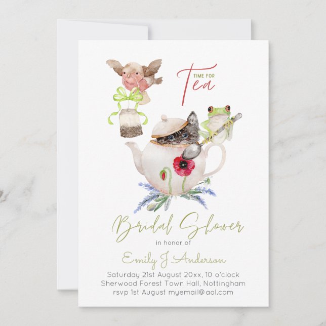 Tea Party Invitations for Fête des mariées incl En (Devant)